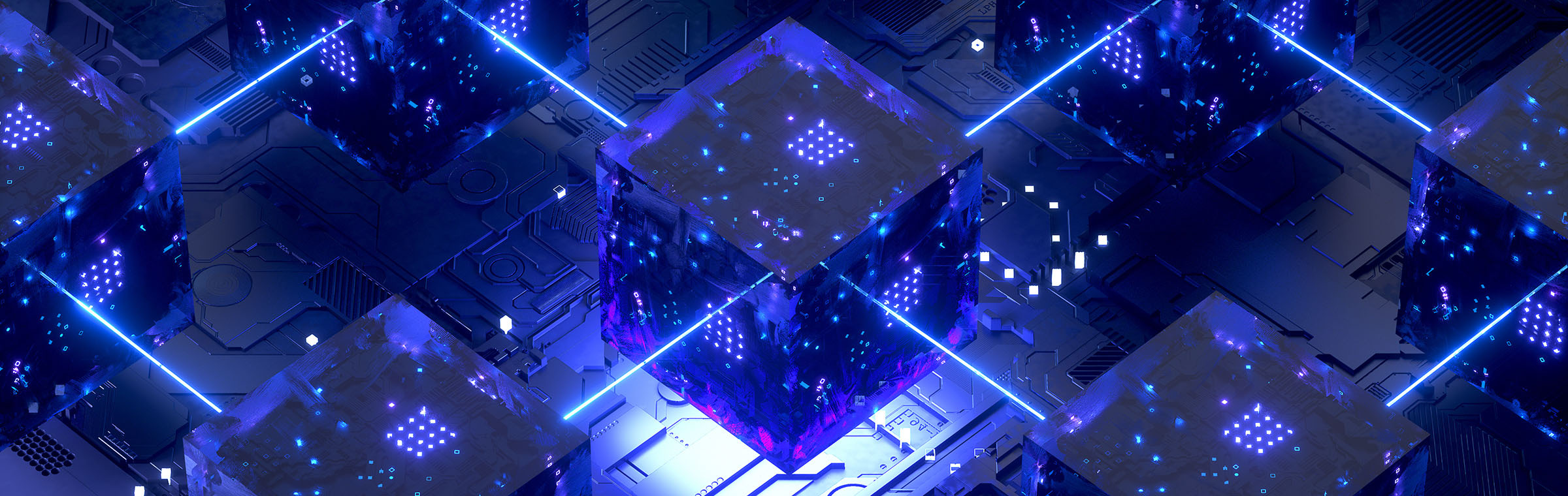 interconnected digital blocks representing the blockchain