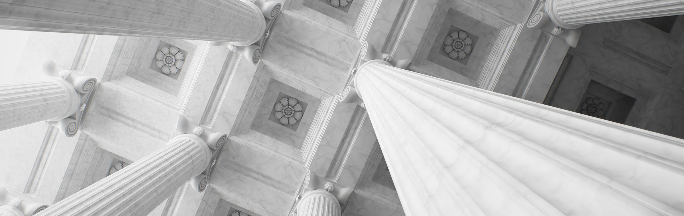 Classical architecture ceiling and columns