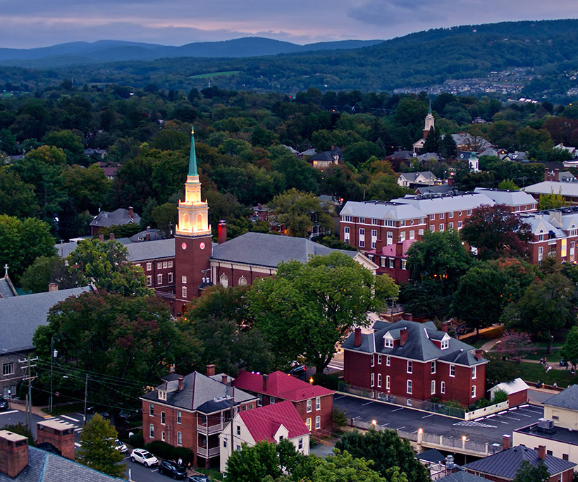 aerial view of Charlottesville, Va